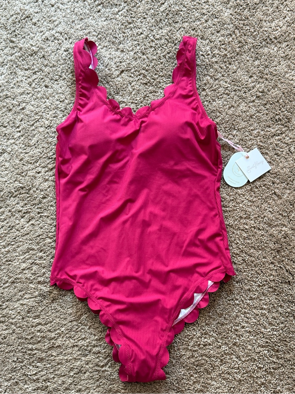 SweetHoney Women's Ruby Scallop-Trim One-Piece Swim